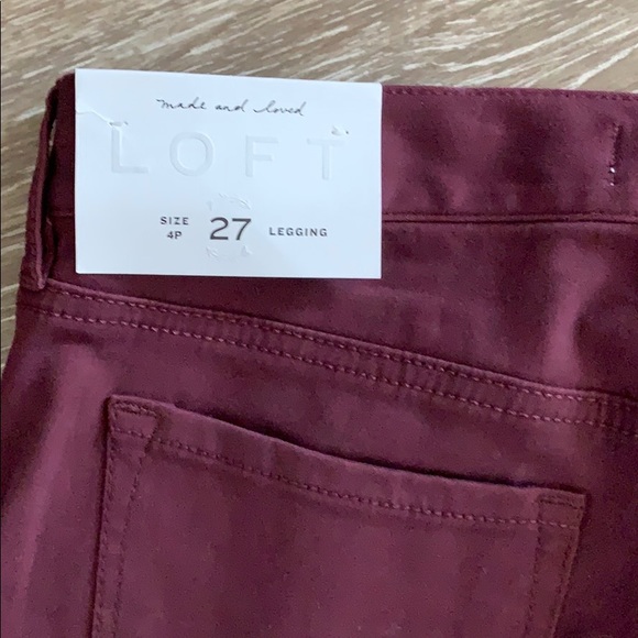 LOFT Pants - Loft-Leggings in Back Zip Sateen NWT